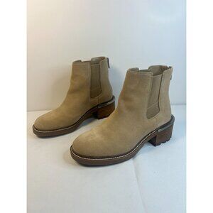 Vince Camuto Kelivena Suede Chelsea Boots Taupe Womens 9W  Chunky Lug Sole Block